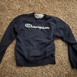 Champion Men's Dark Blue Crewneck Sweater